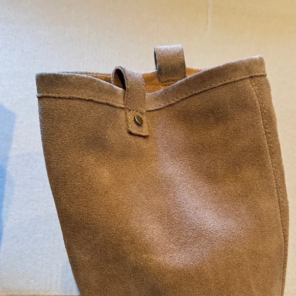 UGG Ava Tall Water Resistant Suede Heeled Boots — Chestnut - Picture 7 of 10